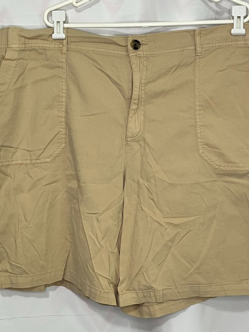 Sonoma Plus Women's Mid Rise Bermuda 3X Tan Khaki Shorts pockets
